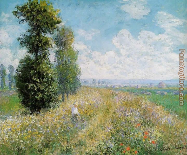 Meadow with Poplars painting - Claude Monet Meadow with Poplars art painting